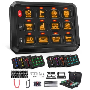 GHS 12 Gang LED Switch Panel, Off Road Light Controller with bluetooth App control