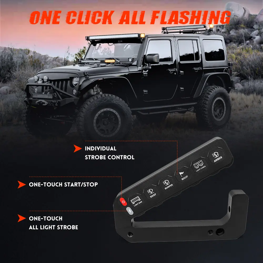 GHS - 6 Gang Wireless Control Switch Panel Circuit Control Box for Jeep ...